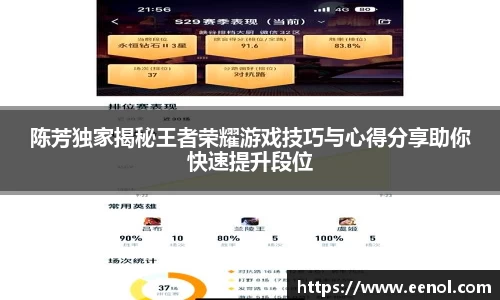 陈芳独家揭秘王者荣耀游戏技巧与心得分享助你快速提升段位