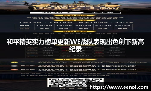 和平精英实力榜单更新WE战队表现出色创下新高纪录